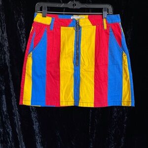 Colorful Striped Mini Skirt